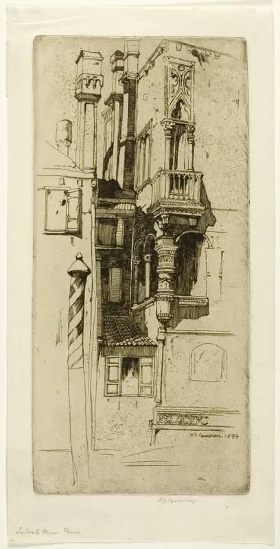 Tintoret's House, plate six from the North Italian Set Wall Art by David Young Cameron - High-Resolution Digital Print