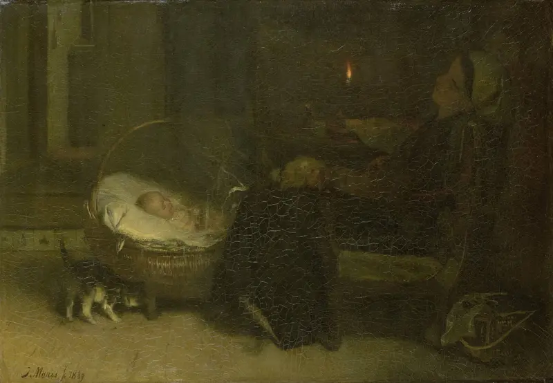 Tired Out (Mother Watched) Wall Art by Jacob Maris - High-Resolution Digital Print
