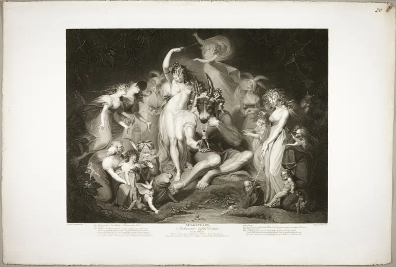 Titania and Bottom with the Ass's Head Wall Art by Jean Pierre Simon - High-Resolution Digital Print