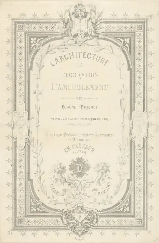 Titelblad voor L'architecture, la décoration, l'ameublement Wall Art by Alexandre Eugène Prignot - High-Resolution Digital Print