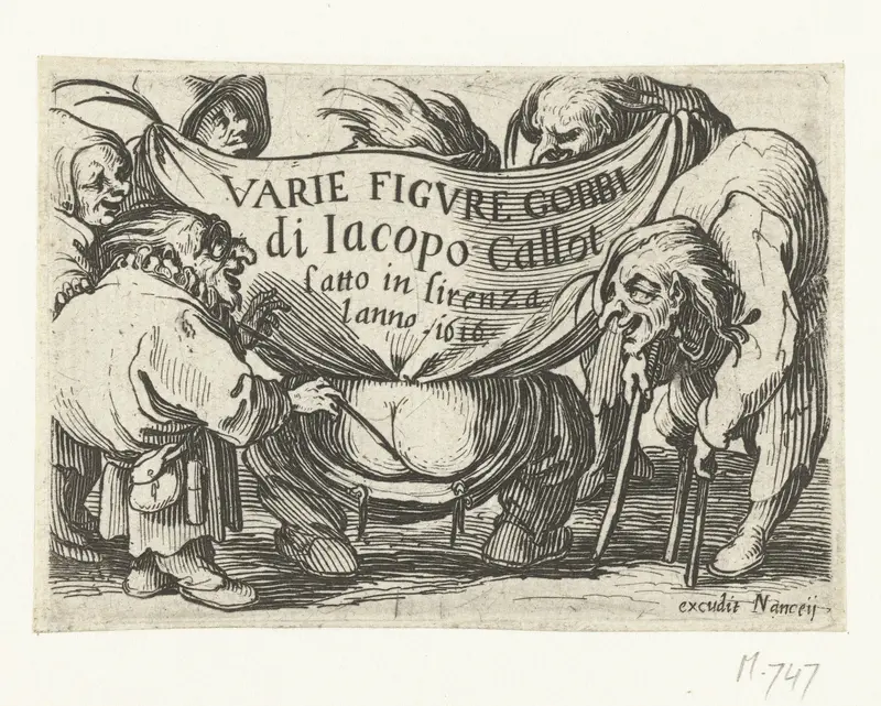 Titelblad voor prentserie 'Diverse gebochelden'/'Varie figure gobbi di Jacopo Callot' Wall Art by Unknown - High-Resolution Digital Print