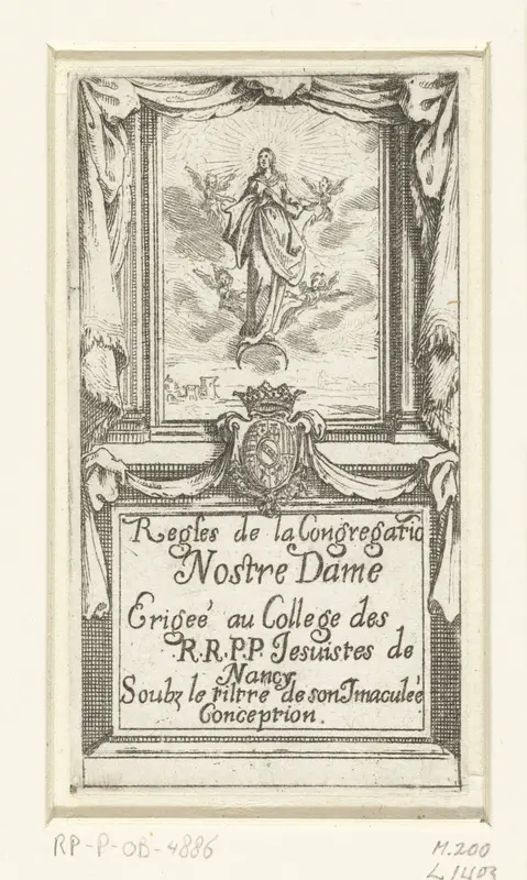 Titelblad voor 'Regles de la Congregatio Nostre Dame' Wall Art by Jacques Callot - High-Resolution Digital Print