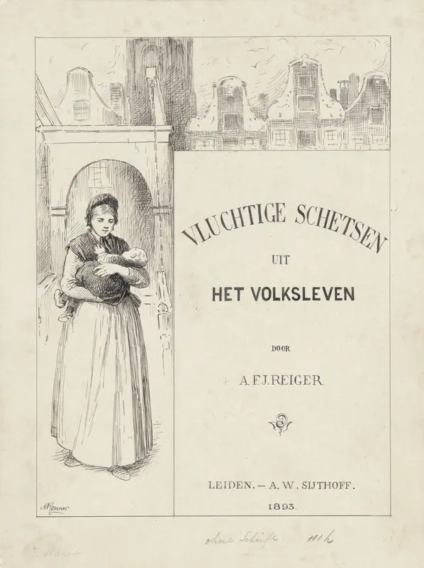 Titelblad voor Vluchtige Schetsen uit het Volksleven door A.F.J. Reiger Wall Art by Alfred Ronner - High-Resolution Digital Print