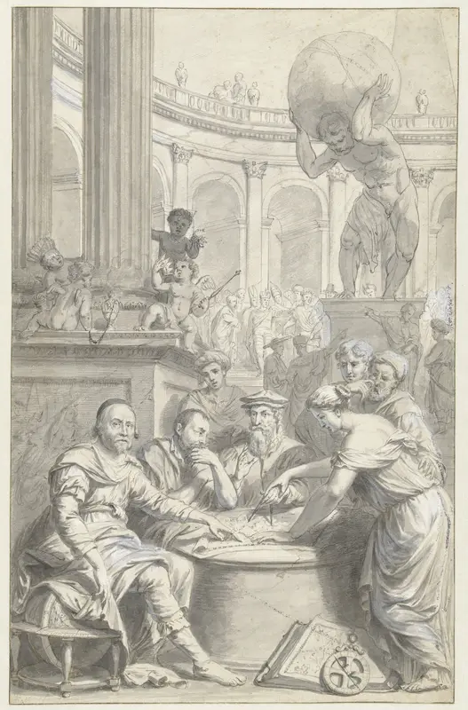 Titelbladontwerp voor Atlas Contractus van Johannes Janssonius van Waesberge Wall Art by Zacharias Webber (II) - High-Resolution Digital Print