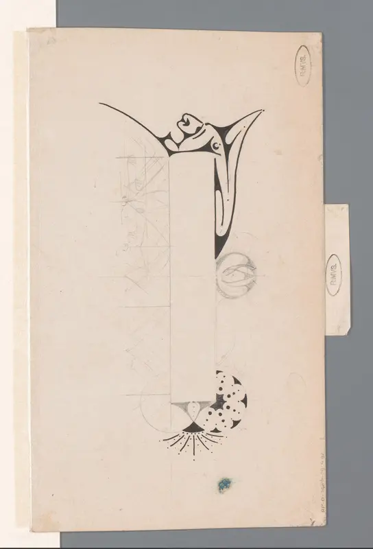 Titelhoofd met dierenkop en fantasieornamenten Wall Art by Reinier Willem Petrus de Vries (1874-1953) - High-Resolution Digital Print