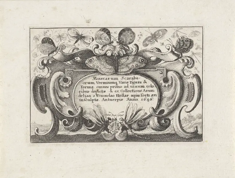 Titelprent in cartouche voor een serie met verschillende insecten Wall Art by Unknown - High-Resolution Digital Print