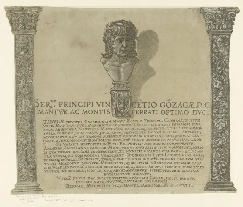 Titelprent met portret van kunstenaar Andrea Mantegna Wall Art by anonymous - High-Resolution Digital Print