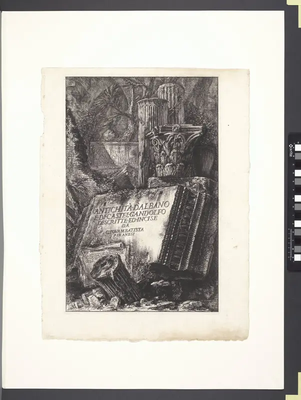 Titelprent met resten van een tempel met titel Wall Art by Unknown - High-Resolution Digital Print