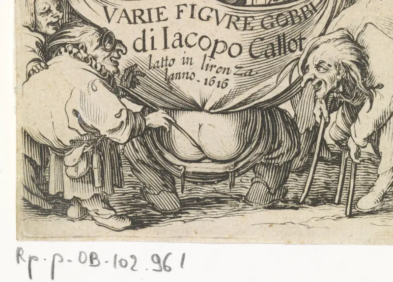 Titelprent voor prentserie 'Diverse gebochelden'/'Varie figure gobbi di Jacopo Callot' Wall Art by Unknown - High-Resolution Digital Print