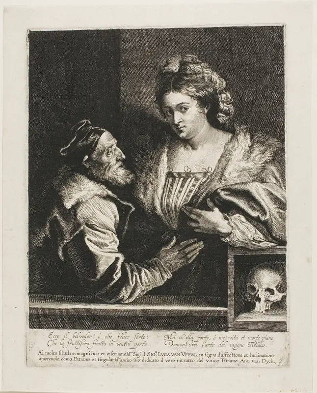 Titian and His Mistress Wall Art by Anthony van Dyck - High-Resolution Digital Print