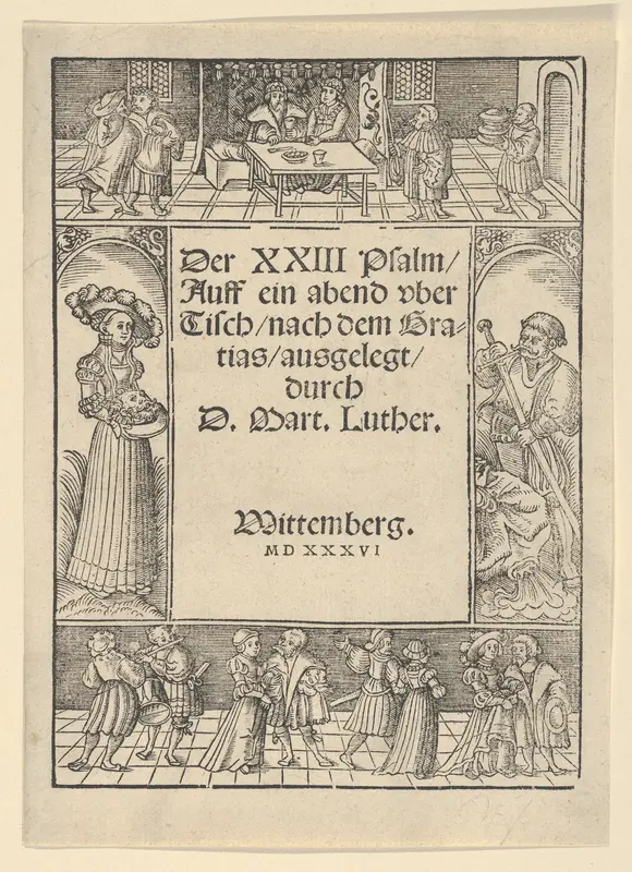 Title-Border with the Story of Salome and St. John the Baptist Wall Art by Lucas Cranach the Elder and Workshop - High-Resolution Digital Print