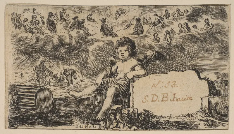 Title page: Cupid, from 'Game of Mythology' (Jeu de la Mythologie) Wall Art by Stefano della Bella - High-Resolution Digital Print