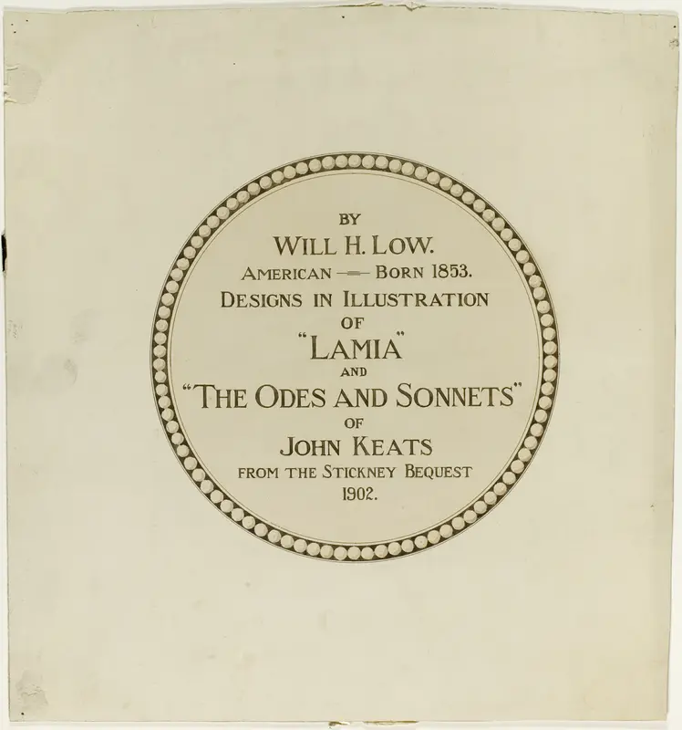 Title Page for the "Odes and Sonnets of John Keats"