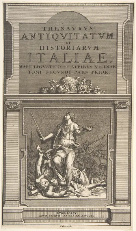 Title Page for "Thesavrvs Antiqvitatvm et Historianrvm Italie, Mari Lingvistico et Alpibvs Vicinae Tome Secondi Pars Prior" Wall Art by Jan Goeree - High-Resolution Digital Print