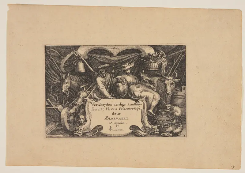 Title-page, from Landscapes (Verscheyden aerdige Lanthuysen...)