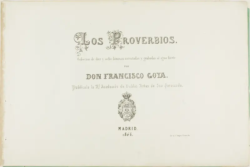 Title Page from Los Proverbios Wall Art by Francisco José de Goya y Lucientes - High-Resolution Digital Print