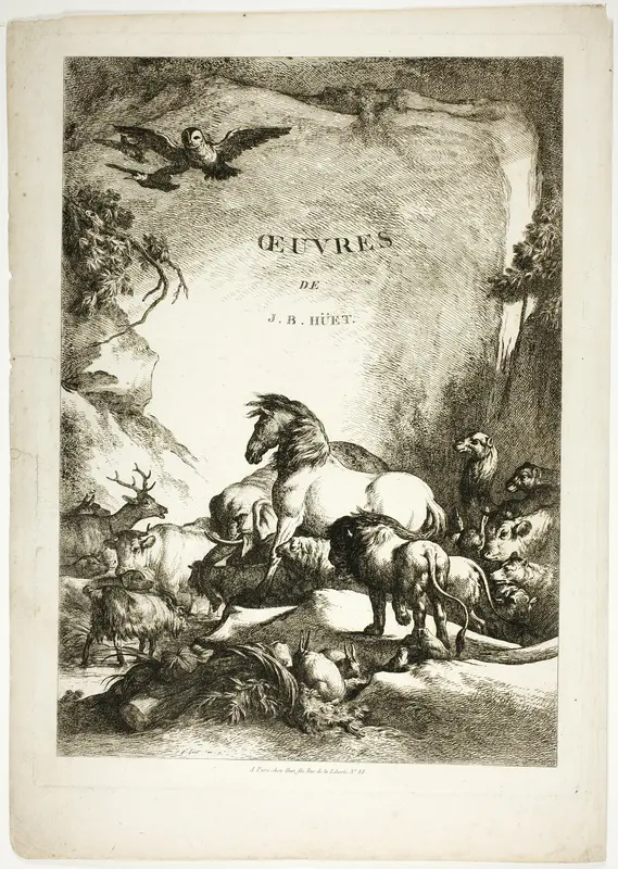 Title Page from Oeuvres de J. B. Huet Wall Art by Jean Baptiste Huet - High-Resolution Digital Print