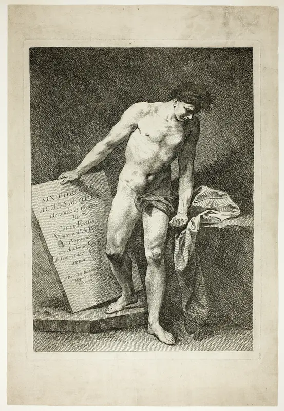 Title Page, from Six Figures Académiques (Six Academic Figures) Wall Art by Carle van Loo - High-Resolution Digital Print