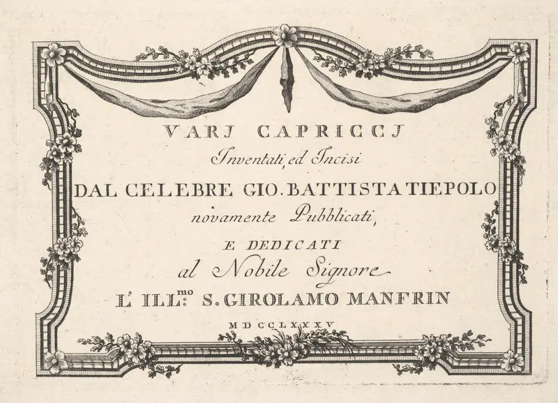 Title page, from "Vari Capricci" Wall Art by Giovanni Battista Tiepolo - High-Resolution Digital Print
