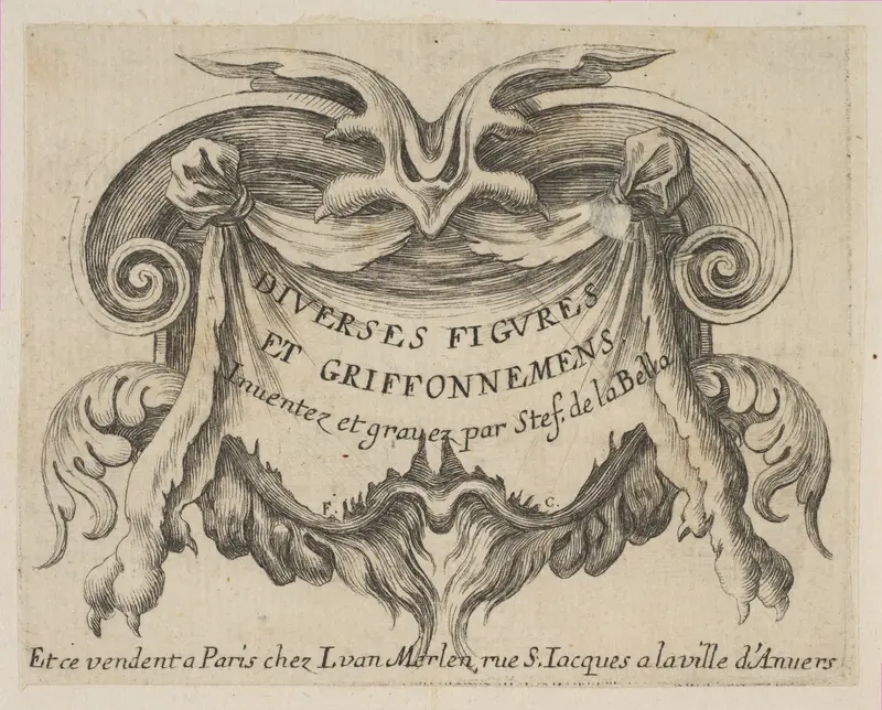 Title page, from 'Various figures and doodles' (Diverses figures et griffonnemens) Wall Art by Stefano della Bella - High-Resolution Digital Print