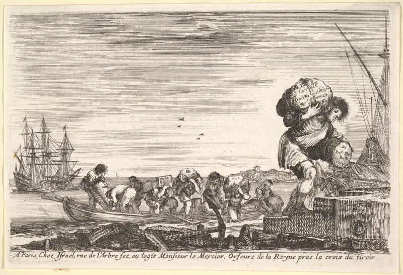 Title Page, from "Views of seaports" (Vues de ports de mar) Wall Art by Stefano della Bella - High-Resolution Digital Print
