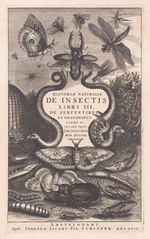 Title Page, "Historiae Naturalis de Insectus, Libri II" Wall Art by John Jonston - High-Resolution Digital Print