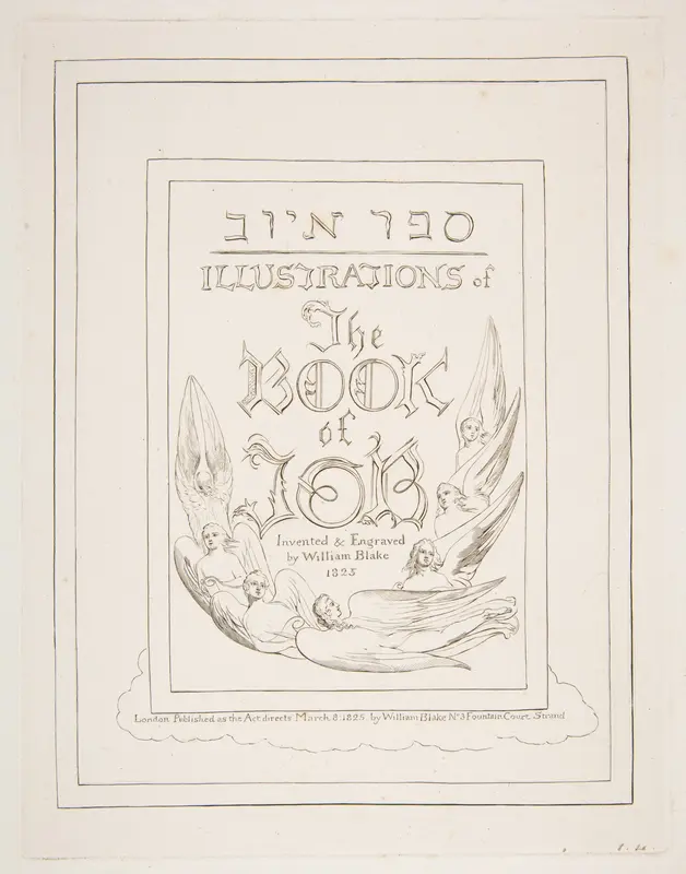 Title Page: Illustrations of the Book of Job Wall Art by William Blake - High-Resolution Digital Print