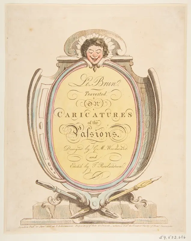 Title Page: Le Brun Travested, or Caricatures of the Passions Wall Art by Thomas Rowlandson - High-Resolution Digital Print