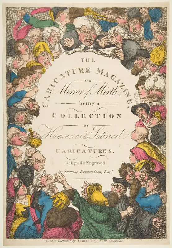 Title Page, The Caricature Magazine, or Mirror of Mirth Wall Art by Thomas Rowlandson - High-Resolution Digital Print
