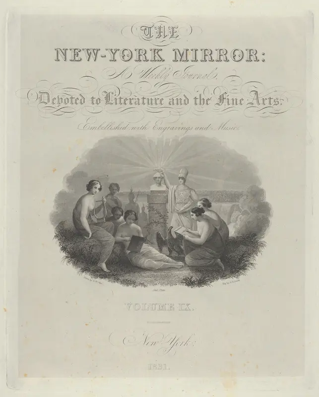 Title Page: The New York Mirror, A Weekly Journal, Devoted to Literature and the Fine Arts. Embellished with Engravings and Music, Volume IX Wall Art by Asher Brown Durand - High-Resolution Digital Print
