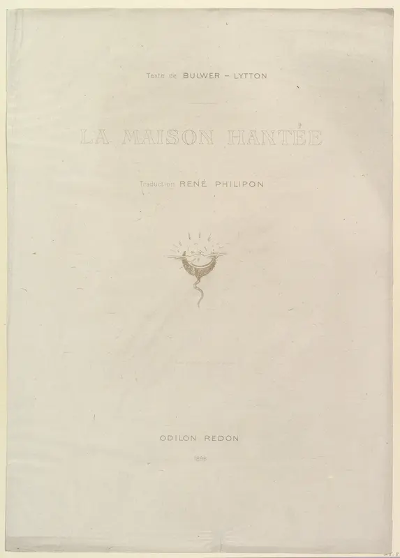 Title page to the series, The Haunted House (La Maison Hantée) Wall Art by Odilon Redon - High-Resolution Digital Print