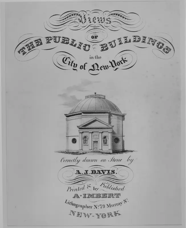 Title Page to Views of the Public Buildings in the City of New York (with The Rotunda, City Hall Park) Wall Art by Anthony Imbert - High-Resolution Digital Print