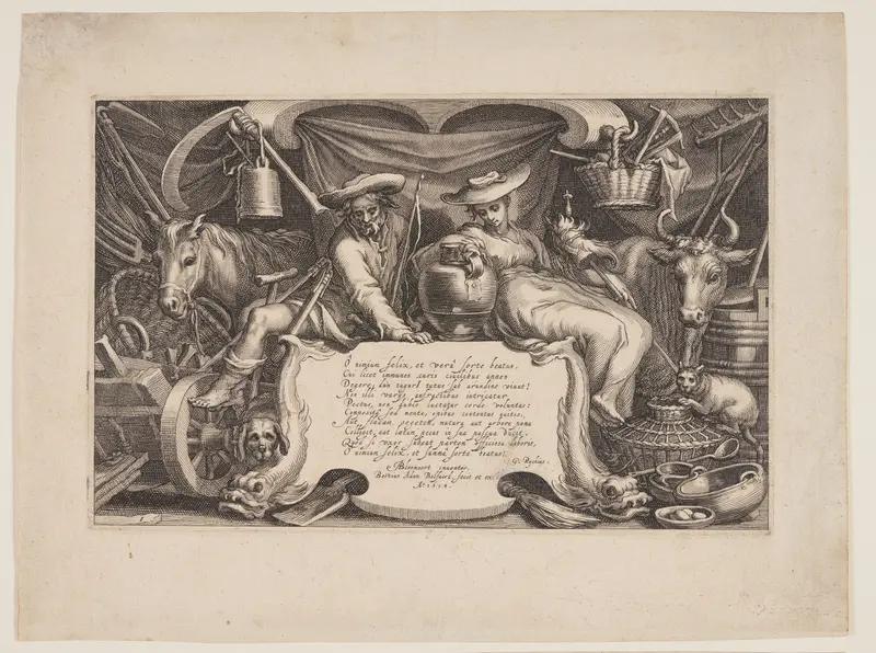 Title-plate, from Landscapes with Farmhouses Wall Art by Boetius Adams Bolswert - High-Resolution Digital Print