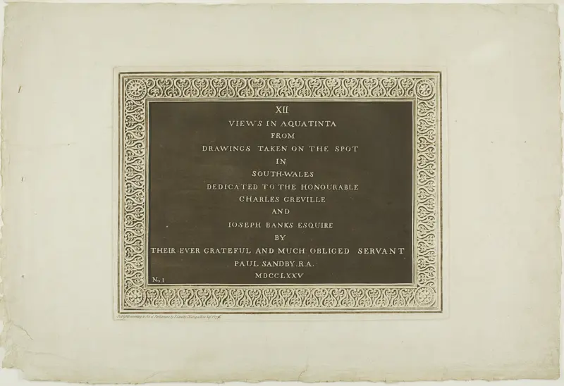 Title Plate, from Twelve Views in South Wales Wall Art by Paul Sandby - High-Resolution Digital Print