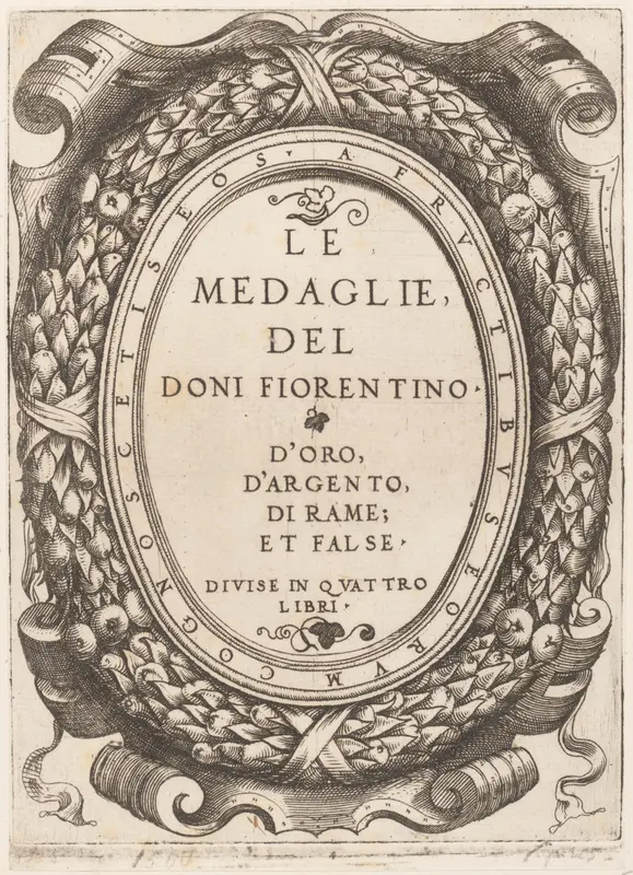 Title plate: Le Medaglie del Doni Fiorentino Wall Art by Enea Vico - High-Resolution Digital Print