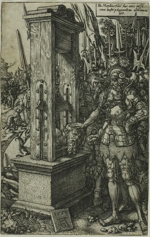 Titus Manlius Beheading his Son Wall Art by Heinrich Aldegrever - High-Resolution Digital Print
