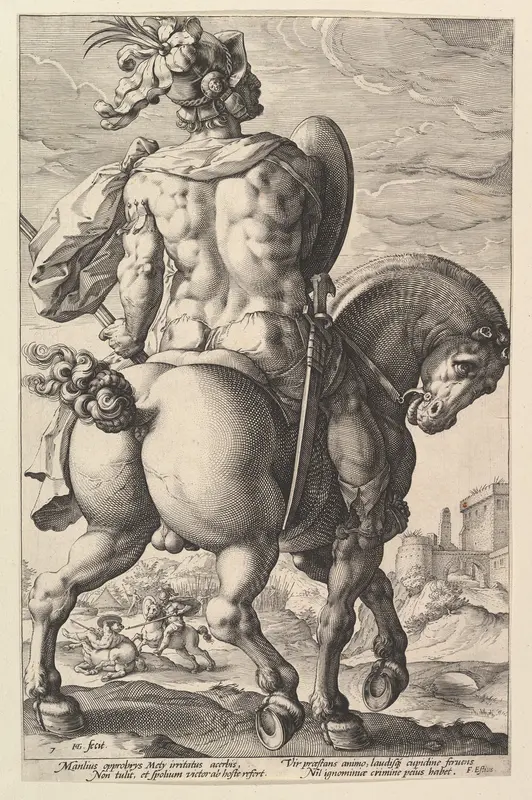 Titus Manlius, from "The Roman Heroes" Wall Art by Hendrick Goltzius - High-Resolution Digital Print