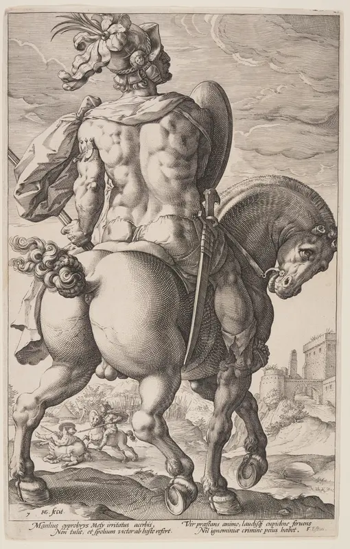 Titus Manlius on Horseback, from The Roman Heroes