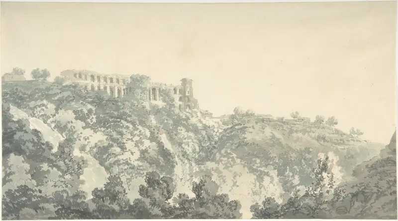 Tivoli, Villa of Maecenas and part of the Cascatelle Wall Art by Joseph Mallord William Turner - High-Resolution Digital Print