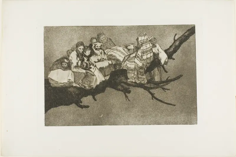 To Go Amongst the Branches, i.e. to talk through one's hat, plate three from Los Proverbios Wall Art by Francisco José de Goya y Lucientes - High-Resolution Digital Print