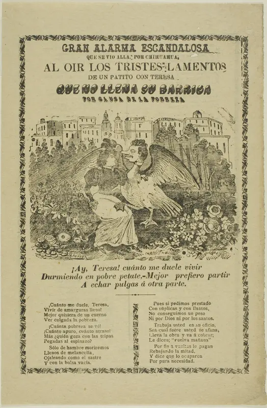 To Hear the Sad Cries of the baby Duck with Teresa Wall Art by José Guadalupe Posada - High-Resolution Digital Print