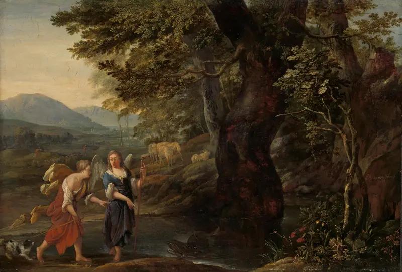 Tobias and the angel Wall Art by Eglon van der Neer - High-Resolution Digital Print