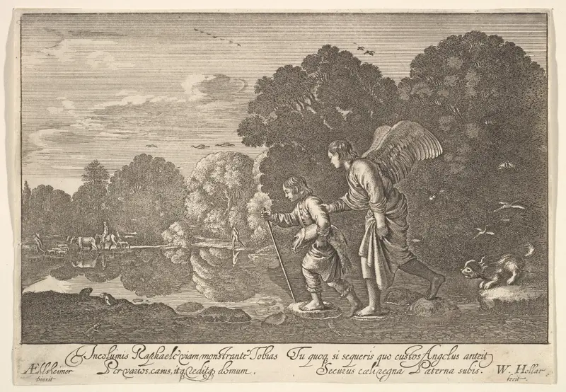 Tobias and the Angel Wall Art by Wenceslaus Hollar - High-Resolution Digital Print