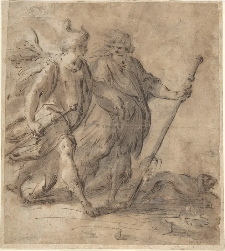 Tobias and the Angel Wall Art by Hans von Aachen - High-Resolution Digital Print
