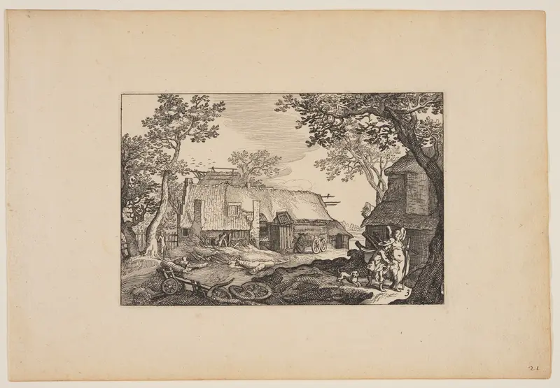 Tobias and the Angel, from Landscapes (Verscheyden aerdige Lanthuysen...)