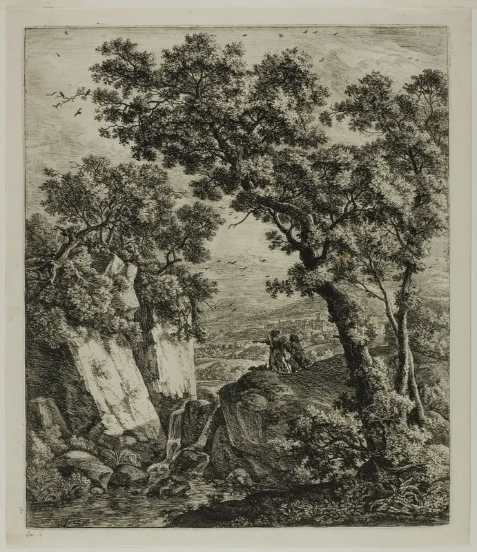 Tobias and the Angel, from Six Landscape Subjects from the Old Testament Wall Art by Anthonie Waterloo - High-Resolution Digital Print