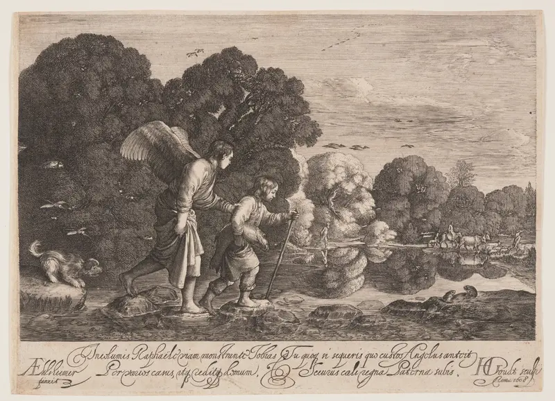 Tobias and the Angel Gabriel Wall Art by Hendrick von Goudt - High-Resolution Digital Print