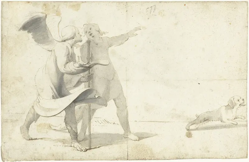 Tobias en de engel Wall Art by Gerard ter Borch (I) - High-Resolution Digital Print