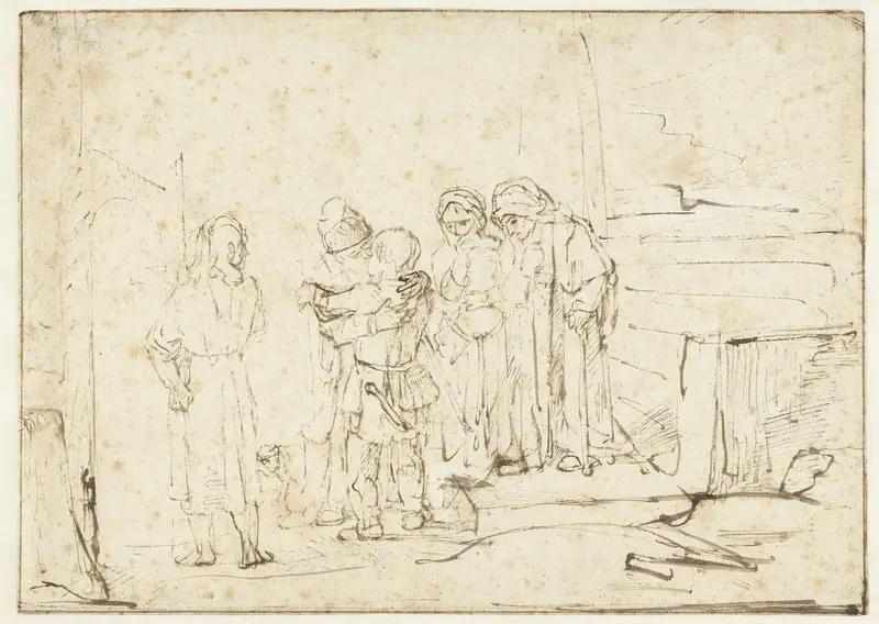 Tobias en de engel nemen afscheid van Raguel Wall Art by Rembrandt van Rijn - High-Resolution Digital Print