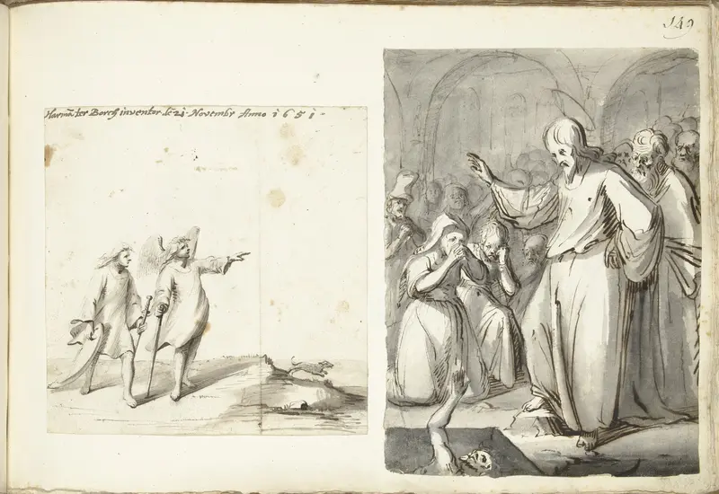 Tobias en de engel, Opwekking van Lazarus Wall Art by Harmen ter Borch - High-Resolution Digital Print